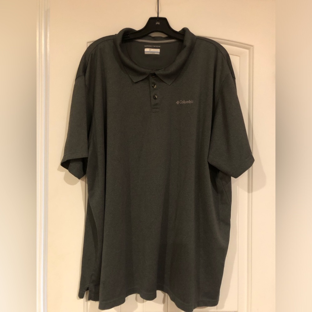 Columbia Gray Polo Shirt Omni-Wick Short Sleeves Mens 4x Like New